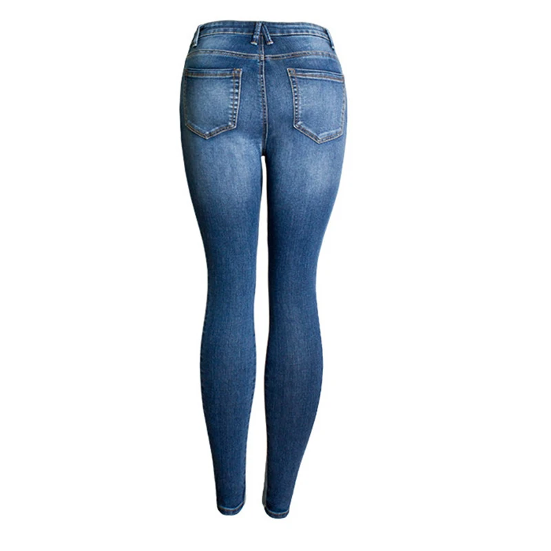 Новинка 2018 г. Модные боковой полосой Лоскутные узкие джинсы женские высокой талией джинсы брюки женские джинсовые панелями Штаны