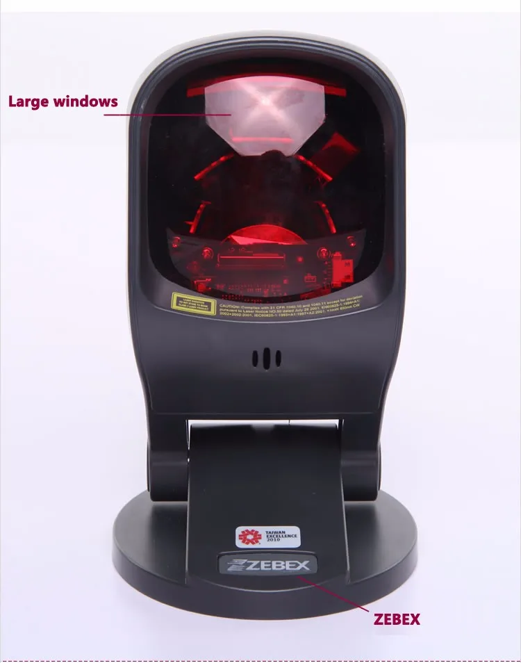 Zebex Z-6170 Hands-Free Laser Omnidirectional Barcode Scanner Desktop Bar Code Reader Five scan directions 20 lines portable printer scanner