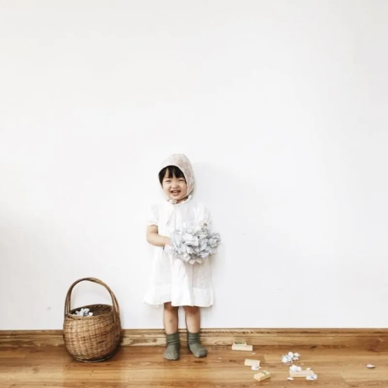 EnkeliBB, белые платья для маленьких девочек винтажное платье-пачка с высоким воротником платье-пачка для маленьких девочек модное белое льняное платье-пачка для детей