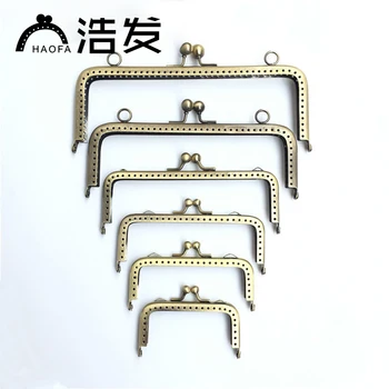 

HAOFA 8.5cm 10.5cm12.5cm15cm18cm20cm Bronze Glaze DIY Purse Hand Bag Handle Coins Bags Metal Kiss Clasp Lock Frame Purse Frame
