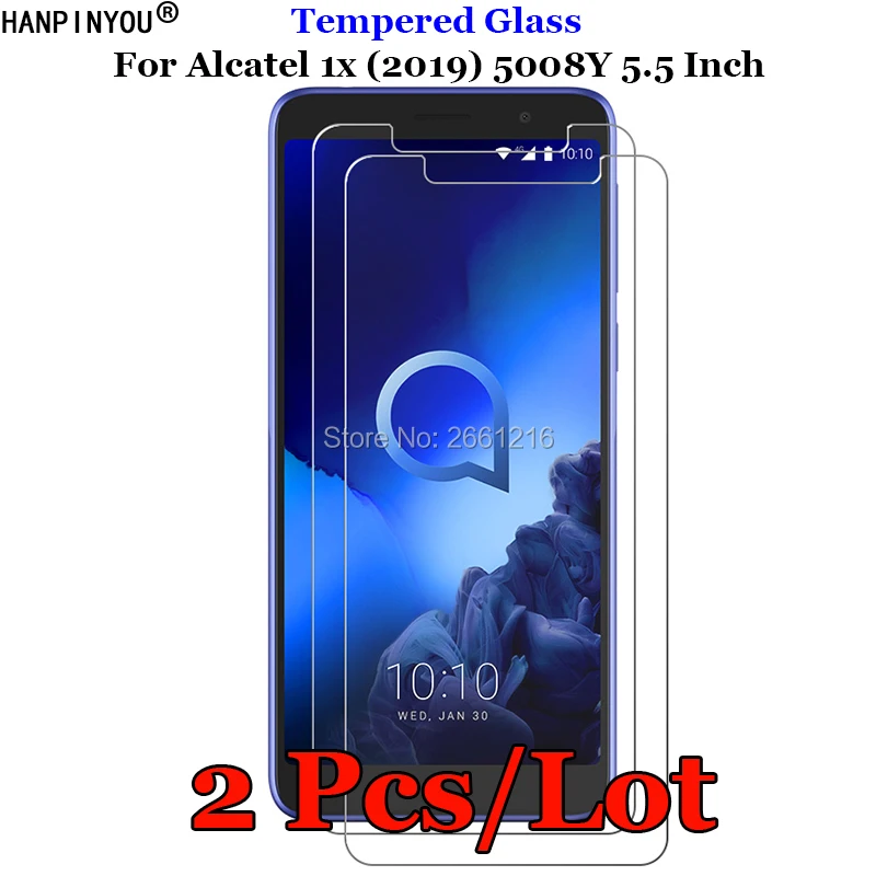 

2 Pcs/Lot For Alcatel 1x (2019) 5008Y Tempered Glass 9H 2.5D Premium Screen Protector Film For Alcatel 1x (2019) 5008Y 5.5"