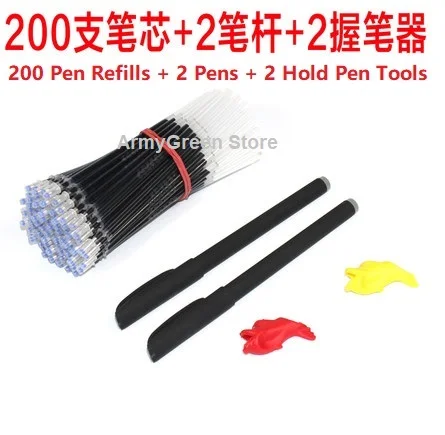200Refill 2Pen 2Tool Волшебная Автоматическая сухая Ручка гелевая ручка набор каллиграфии заправка повторная тетрадь для практики паз автоматически исчезает специальная ручка - Цвет: 200Refill 2Pen 2Tool