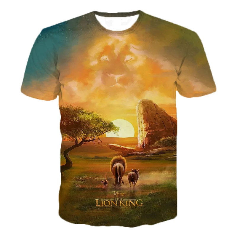 Футболка с изображением короля льва Мужская футболка с 3D изображением животных Мужская модная футболка унисекс забавный дизайн детская