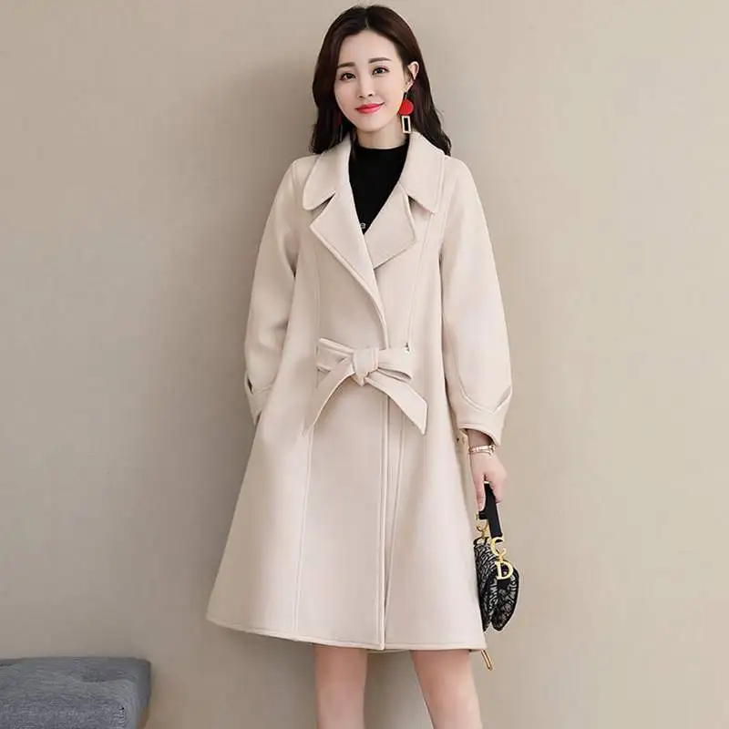 Dames Hiver Mode Blue Manteau White Vêtements Pr315 2018 Femmes Veste De Moyen Long creamy Nouvelle Élégantes pink Laine Mince Sauvage Tempérament Automne SxF5qA7