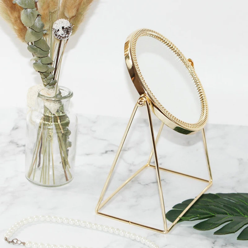 Популярное металлическое декоративное зеркало для леди, настольное зеркало для макияжа, трехмерное зеркало принцессы, аксессуары для домашнего декора