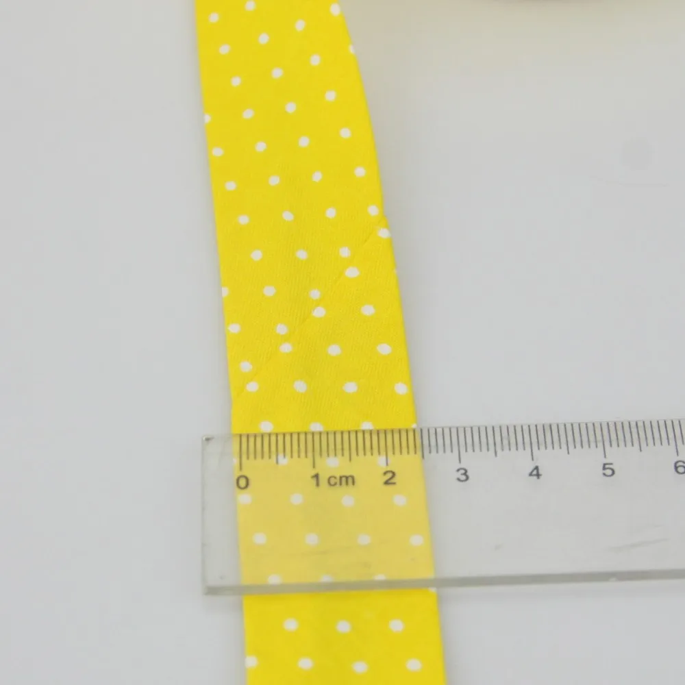 Cotton Bias Tape 20mm(3/4") Width Grids Dots Printing Single Fold For Table Cloth Garment Quilt Craft Sewing