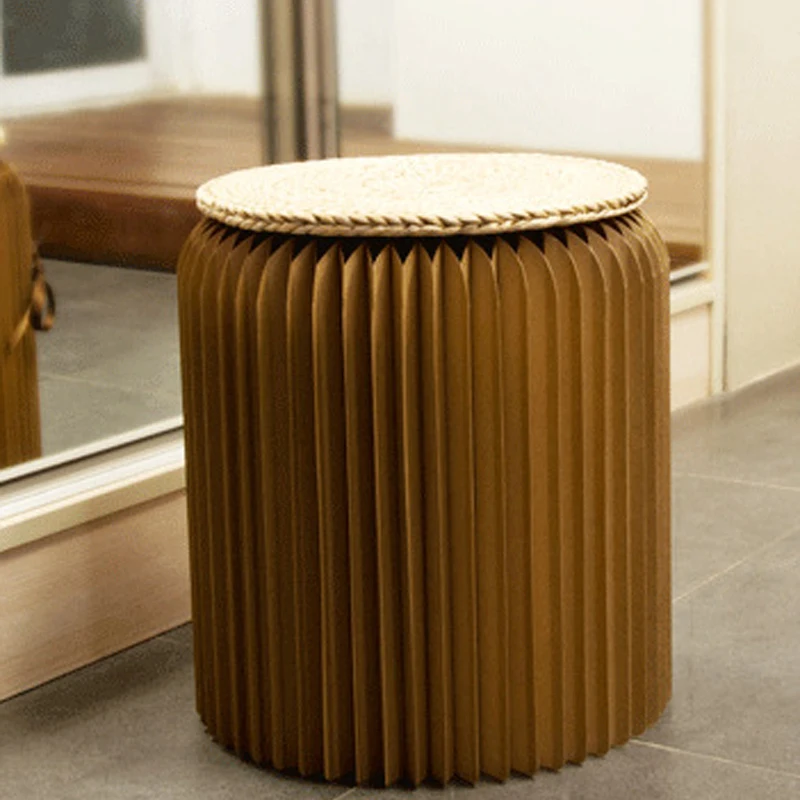 creative gifts foldable portable paper stool novelty chair round seat