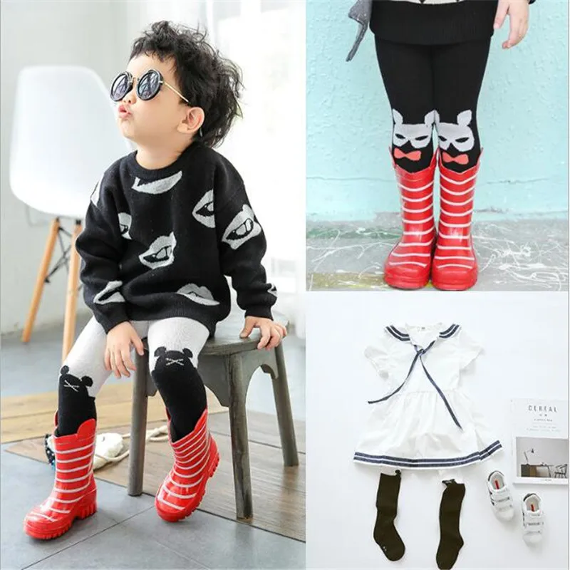

YWHUANSEN 0-3 Years Cute Bear Tights for Girls Boys Children Tights Autumn Winter Kids Pantyhose Girl Fashion Baby Tight 2017