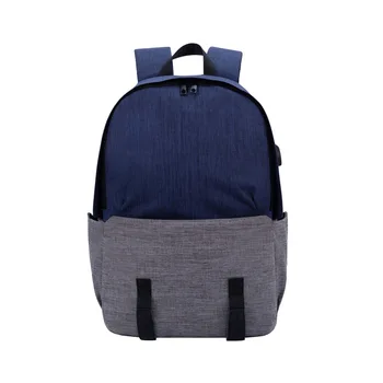 

3PCS / LOT New Fashion Backpack for Male Casual School Patchwork Laptop Backpack USB interface Charging Bagpack Men Travel Bag