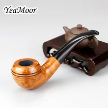 Винтажная трубка для курения табака круглая чаша Briar деревянная труба 74 Инструменты ручная работа курительная трубка 9 мм фильтр Briar Pipe подарочный набор