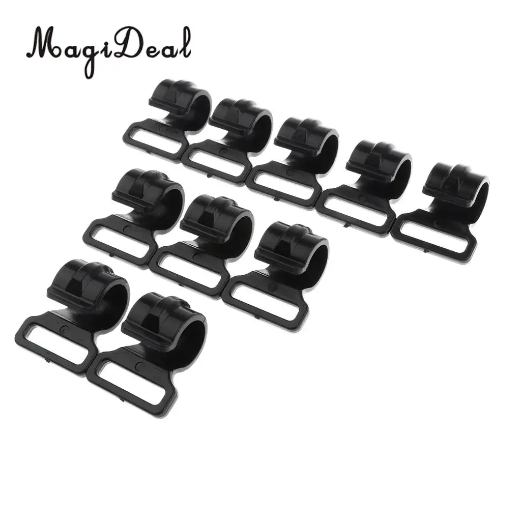 MagiDeal 10pcs Camping Tent Clips Accessories Outdoor Tent Hook Clamp Black 2.5cm