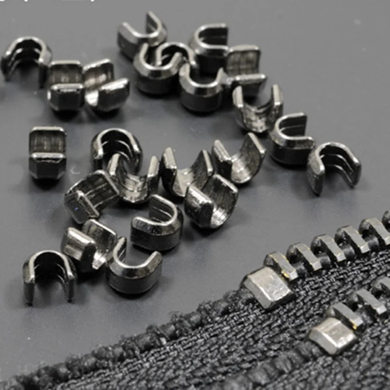 5# 150pcs New Metal Zipper Up Stopper U Shaped Opening DIY Craft Clothes Pants Sewing Zipper Accessories