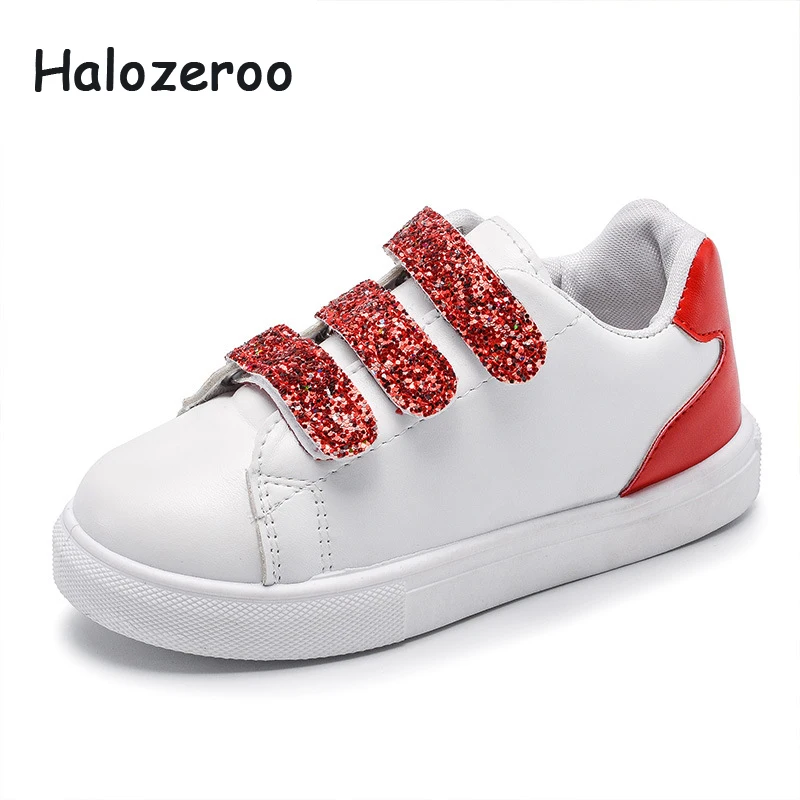 

Spring New 2019 Kids Glitter Shoes Children Pu Leather Sport Sneakers Baby Girls Casual Sneakers Boys White Shoes Brand Trainer