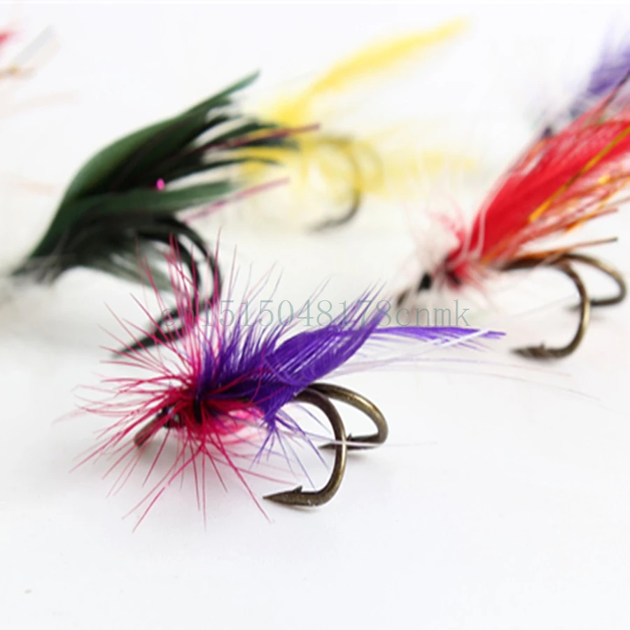

12pcs/setHigh Carbon Steel Double colorful Fly fishing hooks hight quality Fishhooks