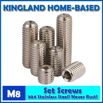 

M8 DIN916 Hex Socket Flat Head Set Machine Screws With Cup Point 304 Stainless Steel DIY Repair