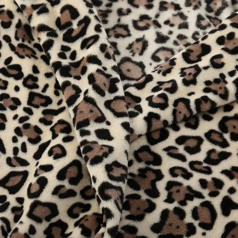 Women Winter Faux Fur Lapel Coat Warm Sexy Leopard Print Coat Fashion Long Sleeve Outerwear