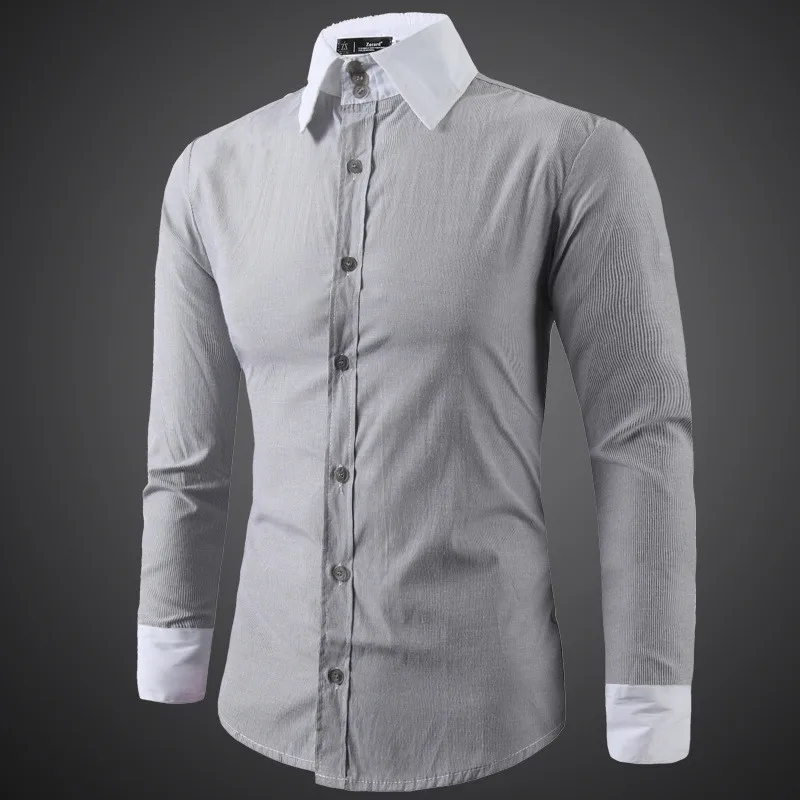 Brand New font b Men s b font Casual font b Shirt b font Social Solid