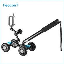 Camera Dolly Kit Mobile Rolling Sliding Dolly Stabilizer Skater Slider, Hand Held Monopod,7 inches Adjustable Friction Magic Arm