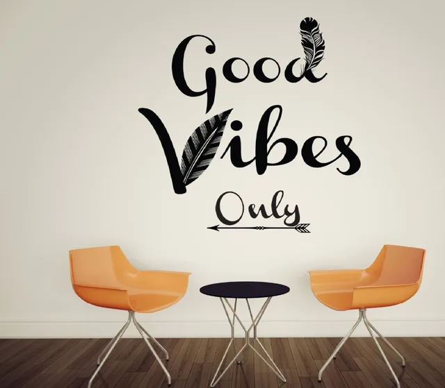 Good Vibes Only Feather Wall Decals Quotes Home Decor Living Room Good Vibes Only Feather Wall Decals Quotes Home Decor Living Room Bedroom Decoration Vinyl Stickers