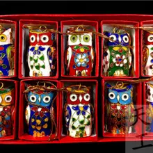 10 шт КИТАЙСКИЙ ручной работы с перегородчатой эмалью Сова рождественские украшения