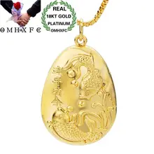 OMHXFC товары по оптовым ценам, европейские модные обувь для мужчин и женщин; унисекс вечерние день рождения свадьба подарок Винтаж рыбы 18KT, браслет-напульсник, Настоящее золото очарование кулон PN09