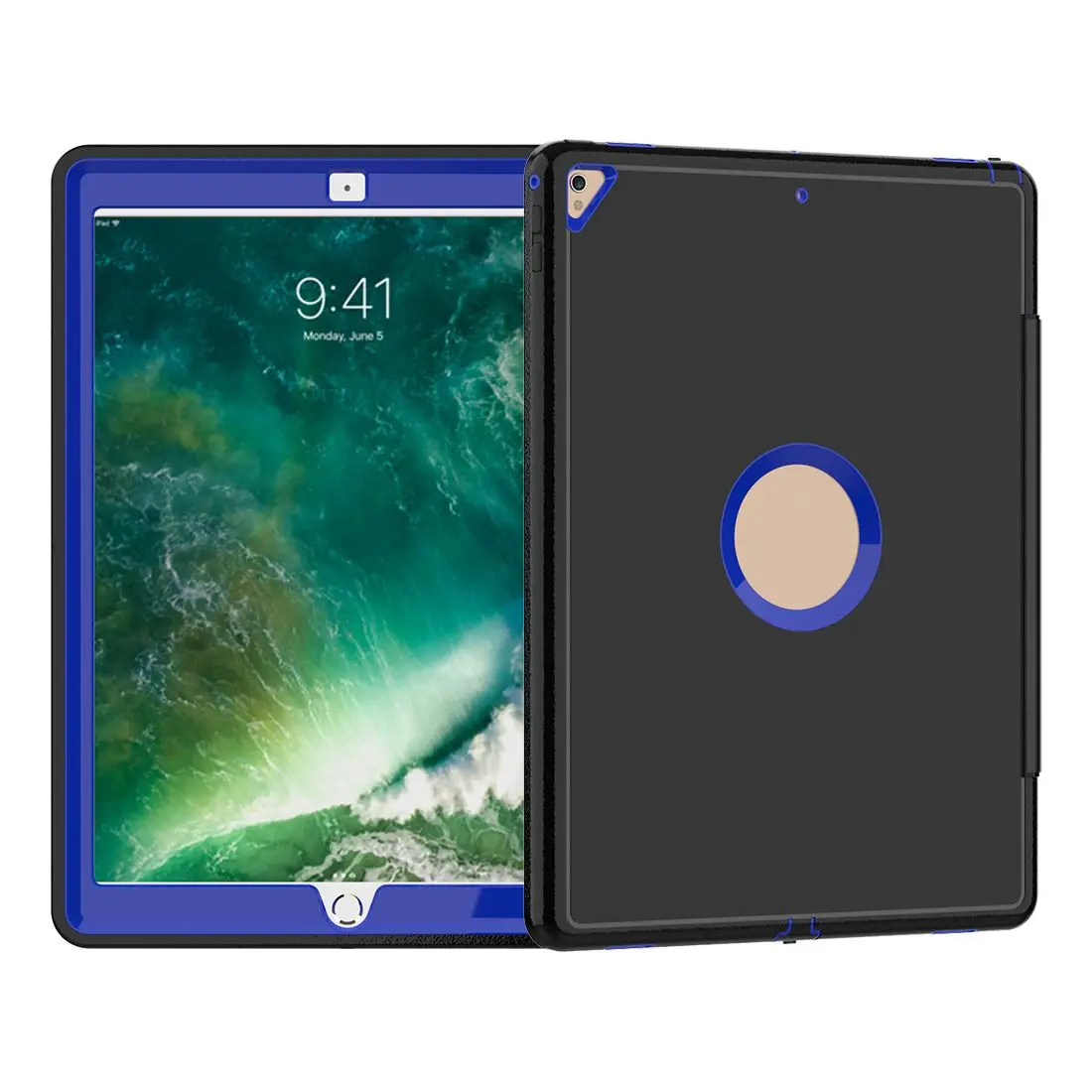 

For iPad Pro 12.9 Case PU+PC+TPU Protector with Foldable Stand Cover Case