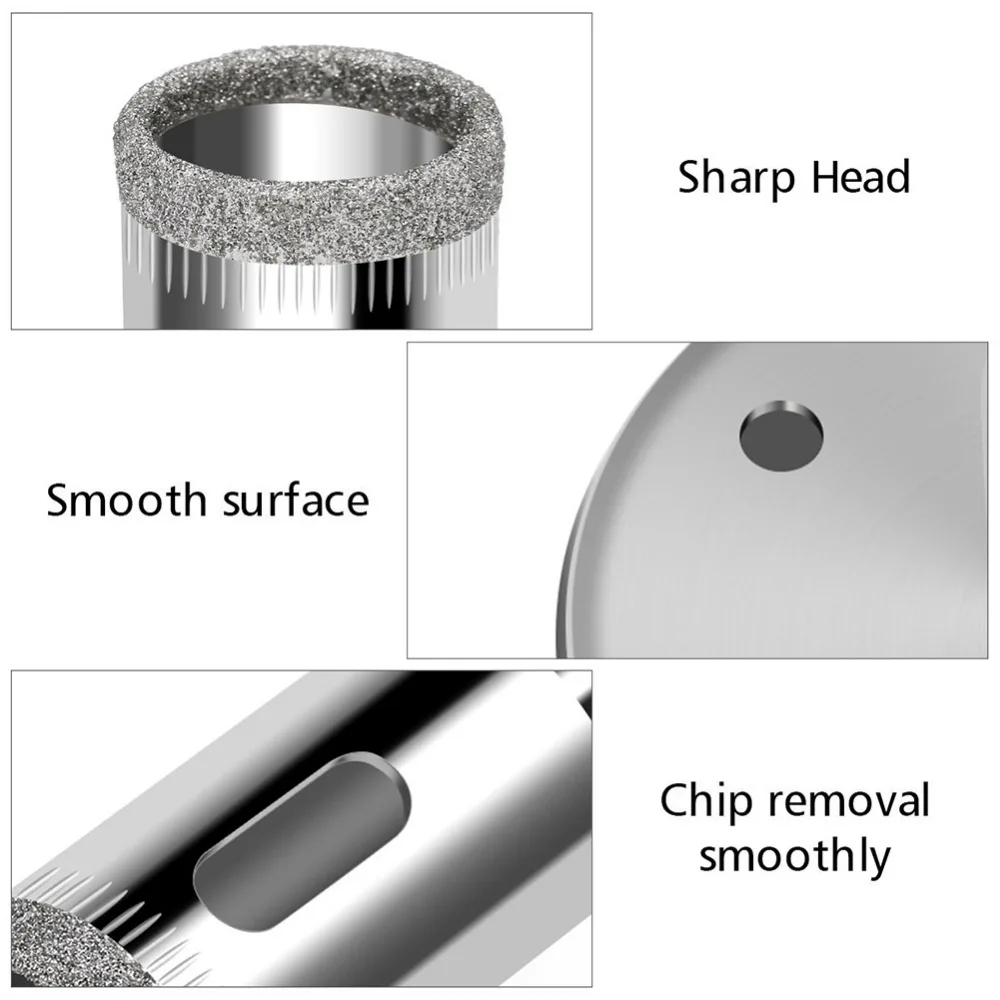 15 шт. 6-50 мм набор алмазных сверл набор сверл для перфоратора набор инструментов для мраморных бутылок керамическая плитка стеклорезы