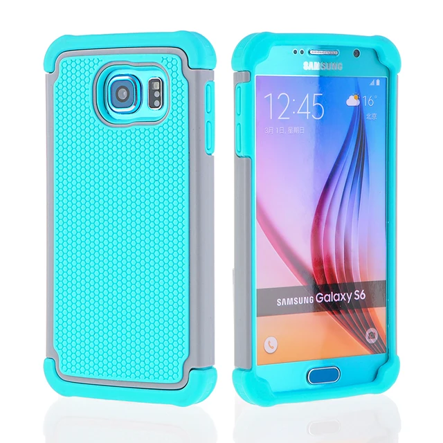 Special Offers Rugged Cover Case for Samsung Galaxy S6 Case Soft TPU Silicone & Hard Shell Hybrid Back Cover for Samsung Galaxy S6 Edge Case