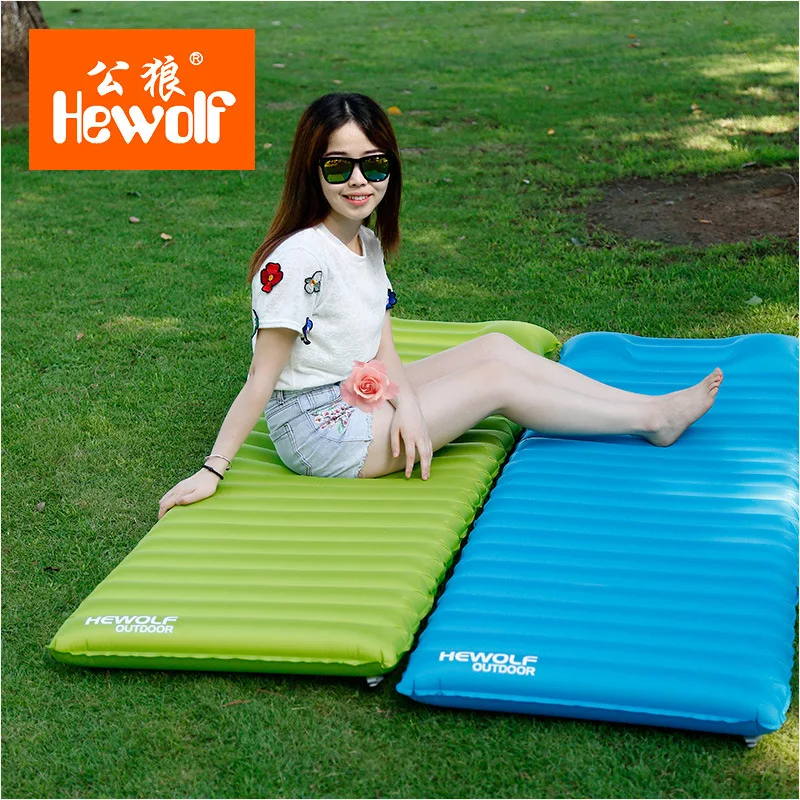 

Hewolf/Male wolf outdoor air bag type super light inflatable mattress single indoor moisture-proof mattress at widening thicken