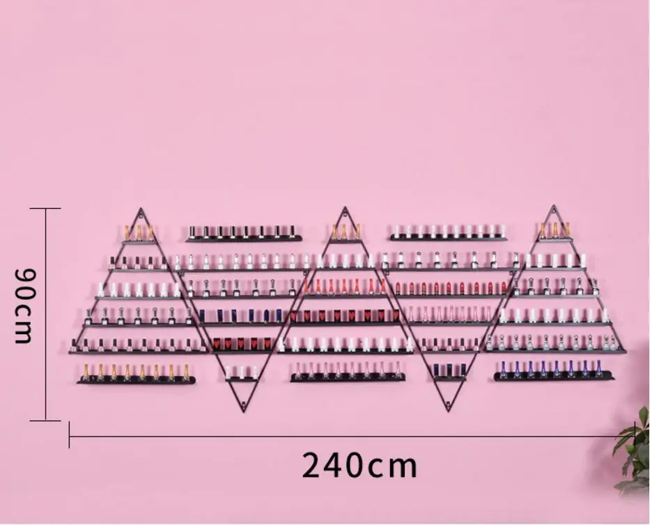 Стойка для лака для ногтей железная настенная полка для дизайна ногтей
