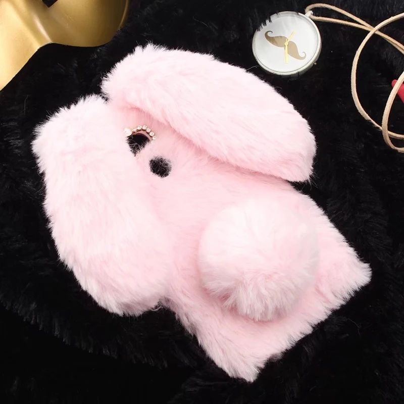 

Cute Bunny Case For Coque Huawei Honor 6A Case Soft Silicon Rabbit Furry Back Cover For Huawei Honor 6A DLI-AL10 DLI-TL20 Case