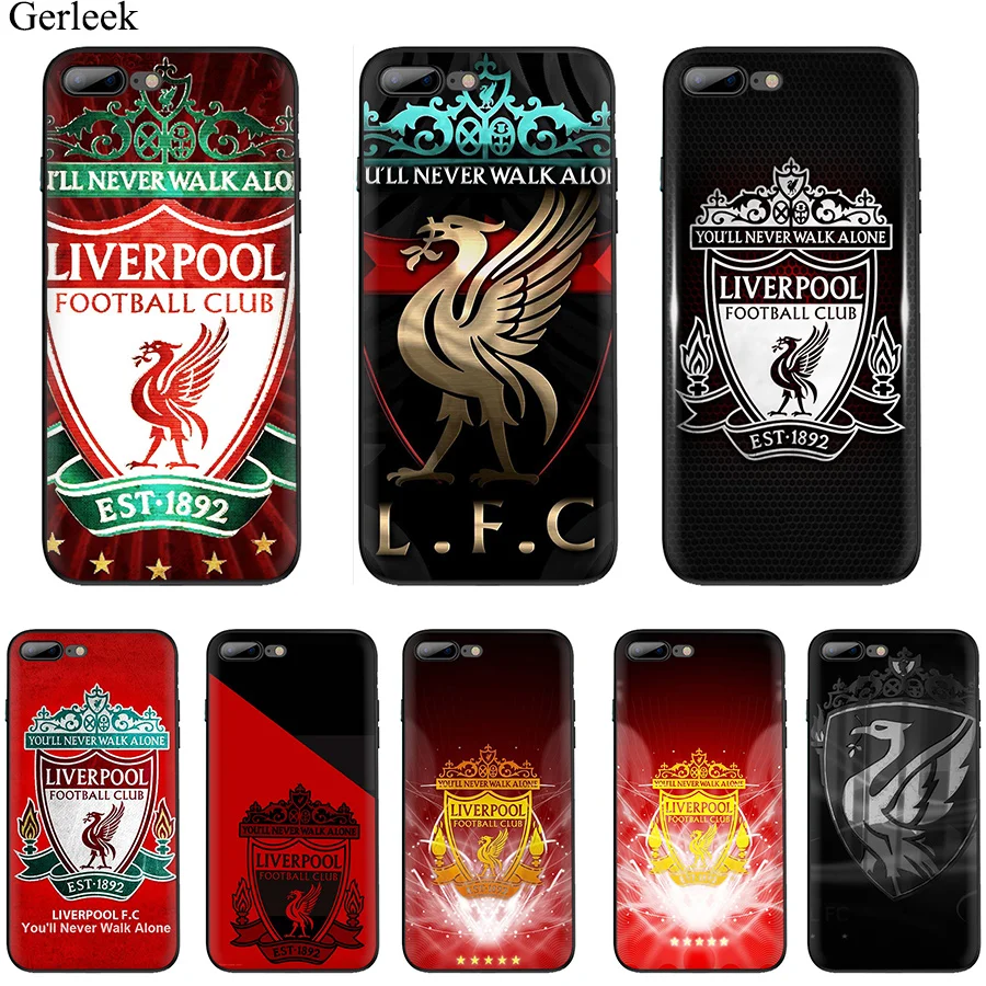 

Gerleek Black Soft TPU Liverpool Football Club Case For iPhone 5 5s SE 6 6s 7 8 Plus XR X XS Max Cover