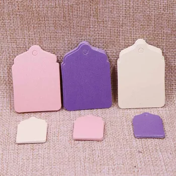 

100Pcs Wedding Favourate Tag Purple/Pink/Beige/White/Black/Vintage Colour Shinning and New Design Garment Label Paper Tag For