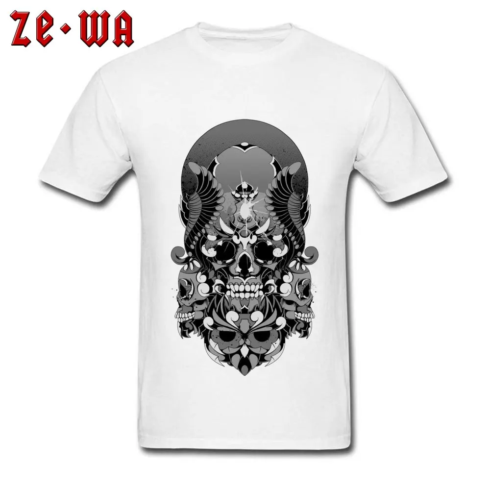 Geek Skull Owl Statue Man Top T-shirts Funny Mother Day Short Sleeve Crew Neck 100% Cotton Tops Tees Design Tops T Shirt Skull Owl Statue white