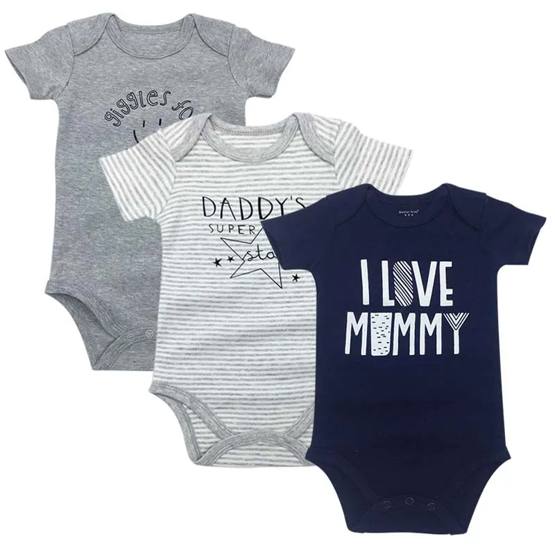 Body para Bebê Recém-nascidos Bebês Meninas Meninos Corpo Aleatório 3 Pacote 6 9 12 18 24 Meses Infantil Manga Curta Roupas