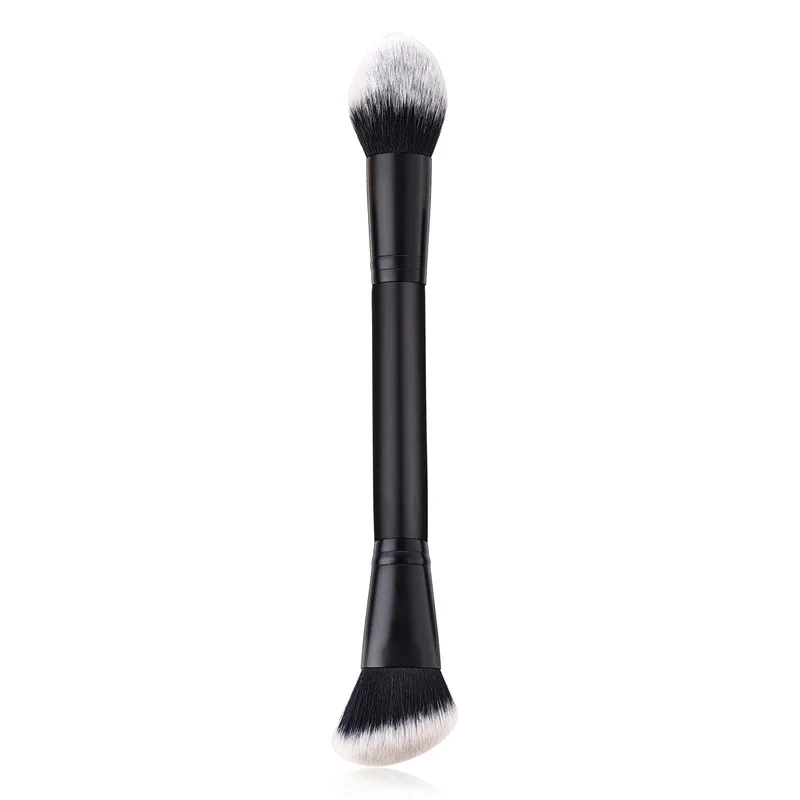 

Black 1PC Dual End Makeup Brush Cosmetic Blush Blusher Powder Blending Contouring Highlighter Make Up Brush Beauty Tools