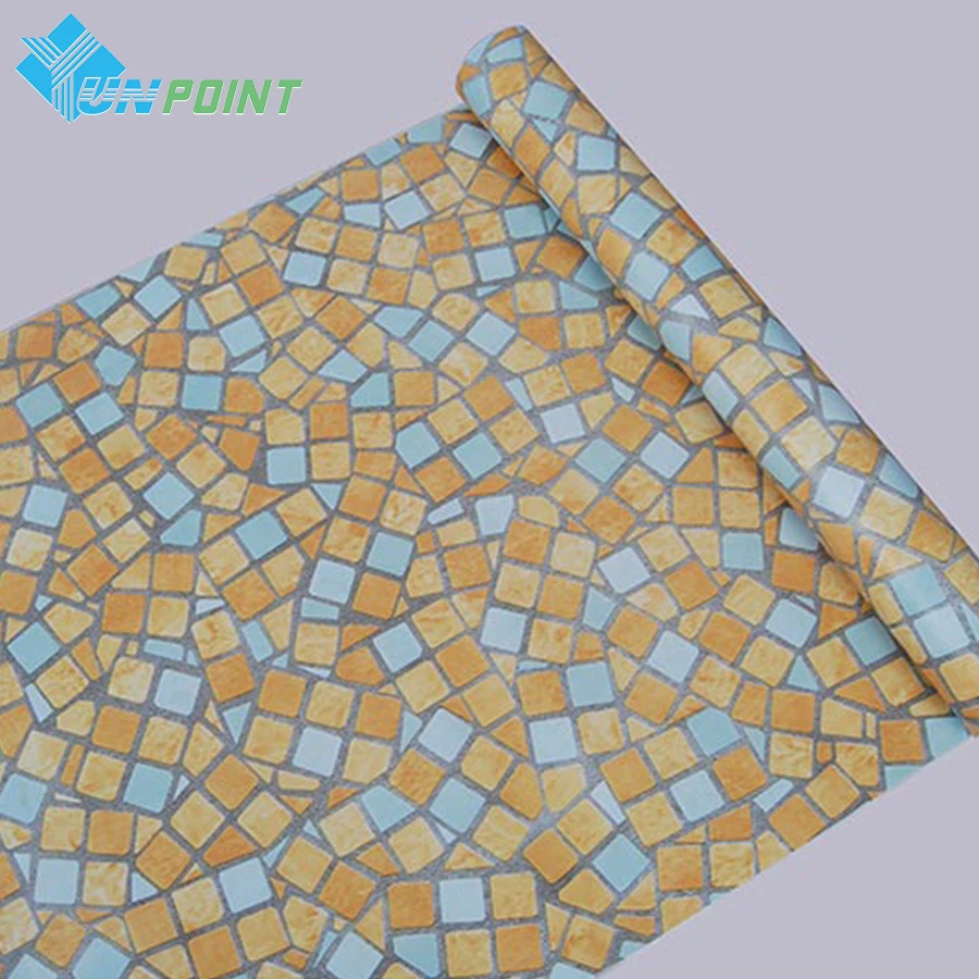 

5M /16.4ft Bathroom Waterproof PVC Wall Sticker Mosaic Tiles Self Adhesive Wallpaper for Kitchen Anti Oil Wall Paper Home Decor