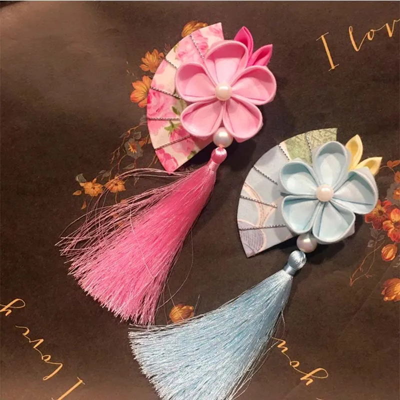 Мульти Стиль Девушки цветок веер заколки для волос Китайский традиционный головной убор ручной работы женские ювелирные изделия подарок китайский стиль кисточка для волос