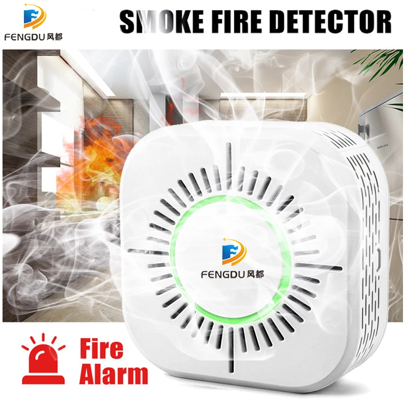 

3*RF433 Smoke Detector,Wireless Smoke Fire Alarm Sensor,Security Protection Alarm for Home Automation,Work with Sonoff RF Bridge