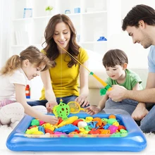 Dsue 38/52 шт. для мальчиков и девочек Игрушки для рыбалки с бассейн Магнитная рыбалка игры воды детские игрушки рыбы Площадь горячий подарок для малыша игрушки для мальчиков