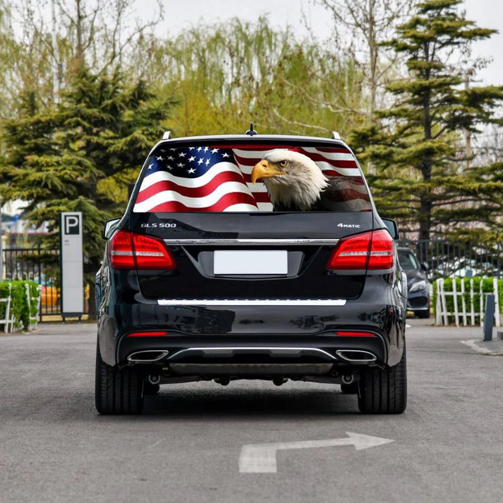 Car Sticker American Flag Eagle Decal Rear Window Windshield Sticker Rear Window Car Flag Rear Window Graphic Sticker Exterior A