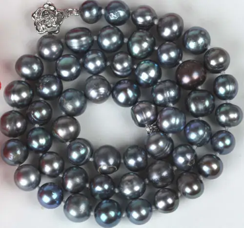 

Hot sale new Style >>>>>New7-8mm Black Color Cultured Freshwater Pearl Necklace 17