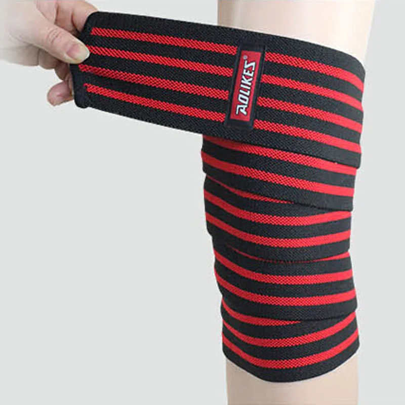 

Top Grade 2 Pcs 180*8 cm Elbow Knee Support Weightlifting Knee Pads Bodybuilding Basketball Ankle Guard Bandage Leg Winding Tape