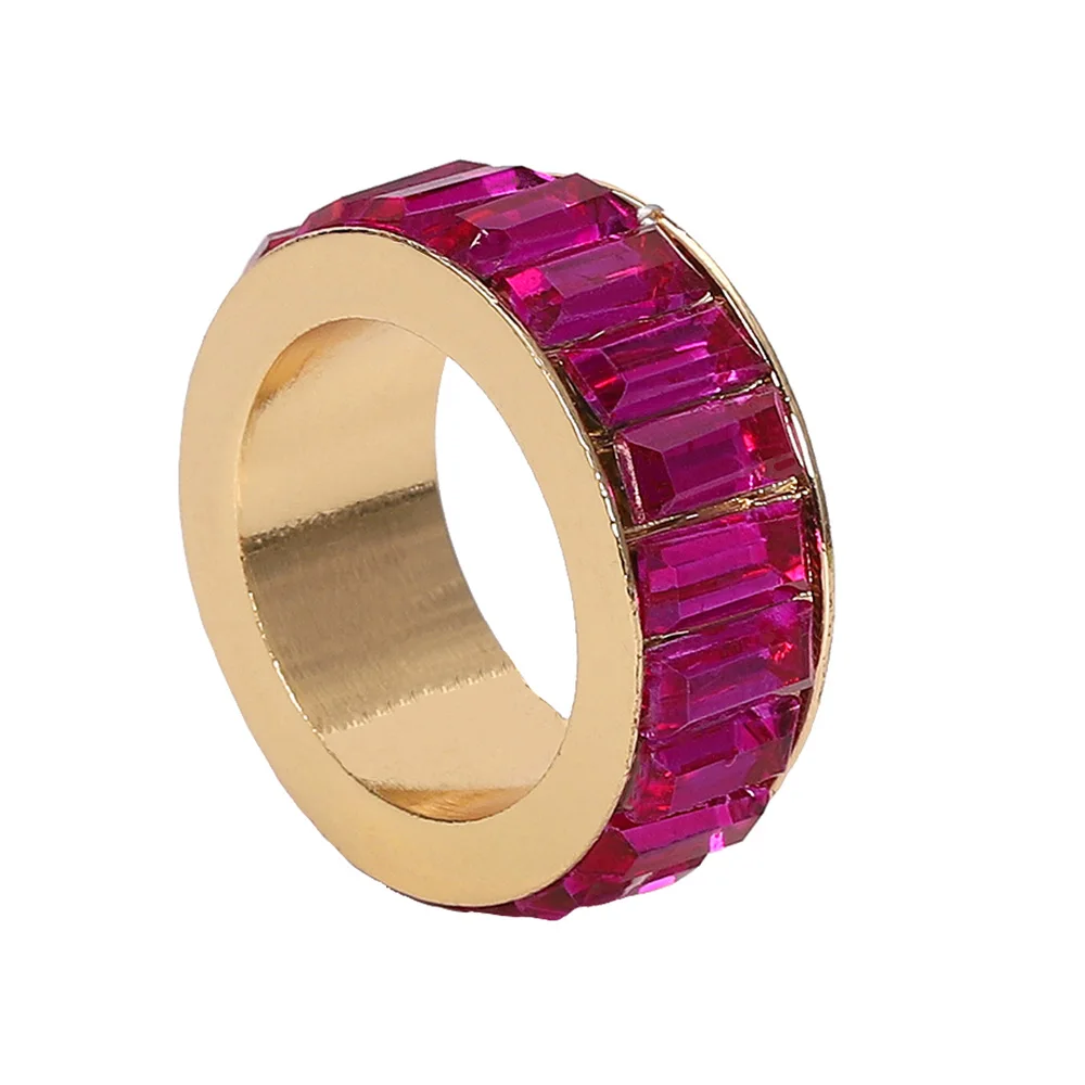 Лучшие леди новые уникальные свадебные Кристальные кольца для женщин богемные Блестящие Обручальные подарки милые юбилейные вечерние кольца - Цвет основного камня: Rose Red