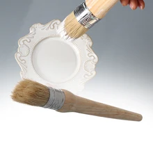 Диаметр головки: 20/25/30/40/50 мм зубная щетка с круглой щетиной из Мел масло Краски ing воск щетка с деревянной ручкой художника