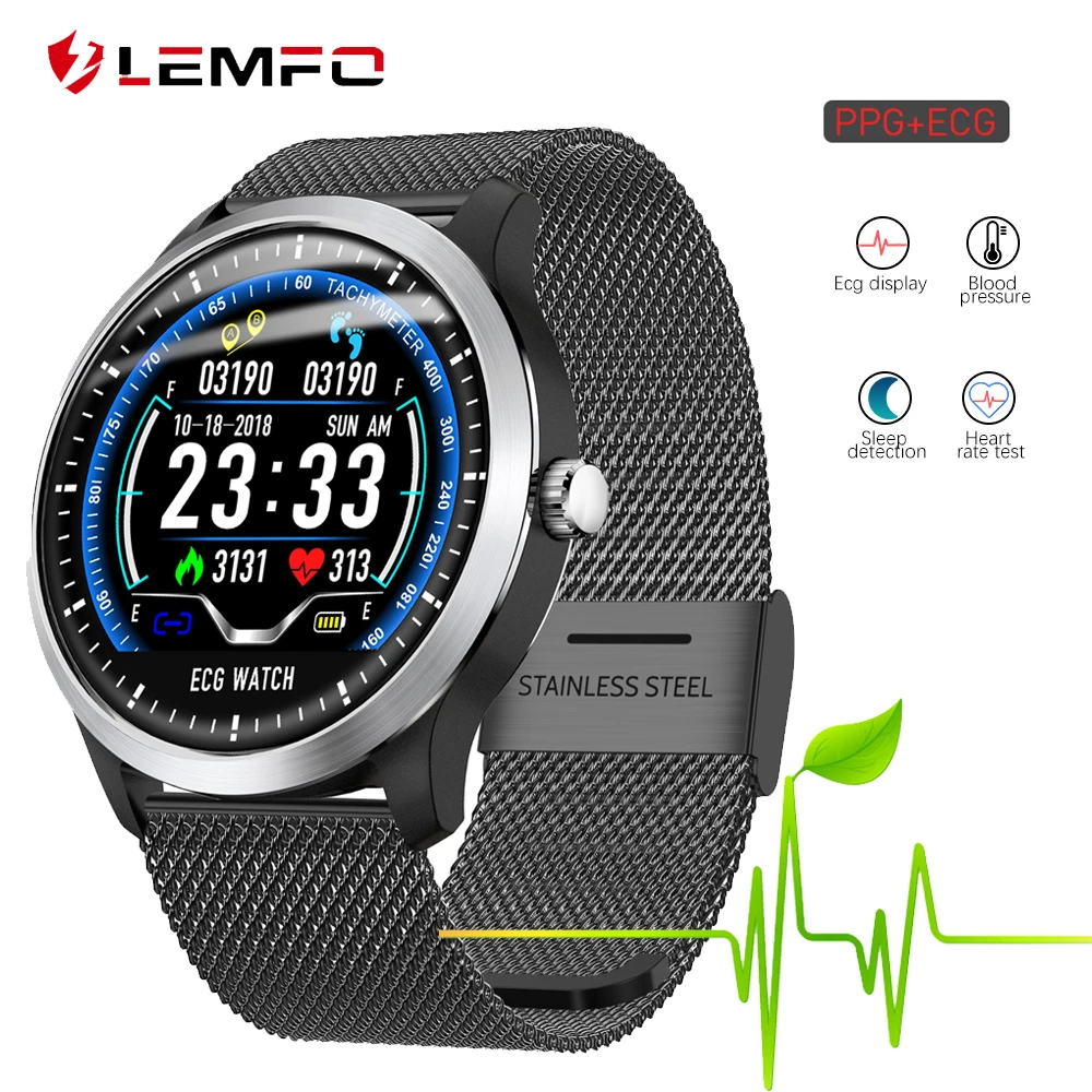 

LEMFO 2019 New ECG + PPG Smart Watch Men IP67 Waterproof Sport Watch Heart Rate Monitor Blood Pressure Smartwatch For The Aged