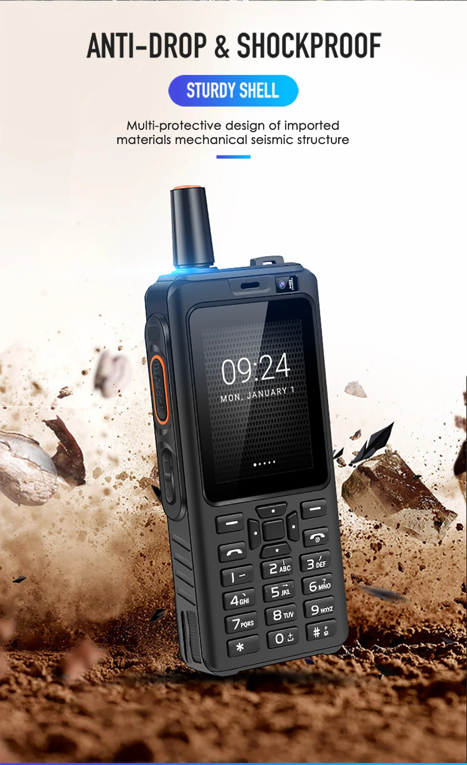 UNIWA Alps F40 мобильный телефон Zello Walkie Talkie IP65 Водонепроницаемый gps 4G gps смартфон MTK6737M четырехъядерный 1 Гб+ 8 Гб мобильный телефон