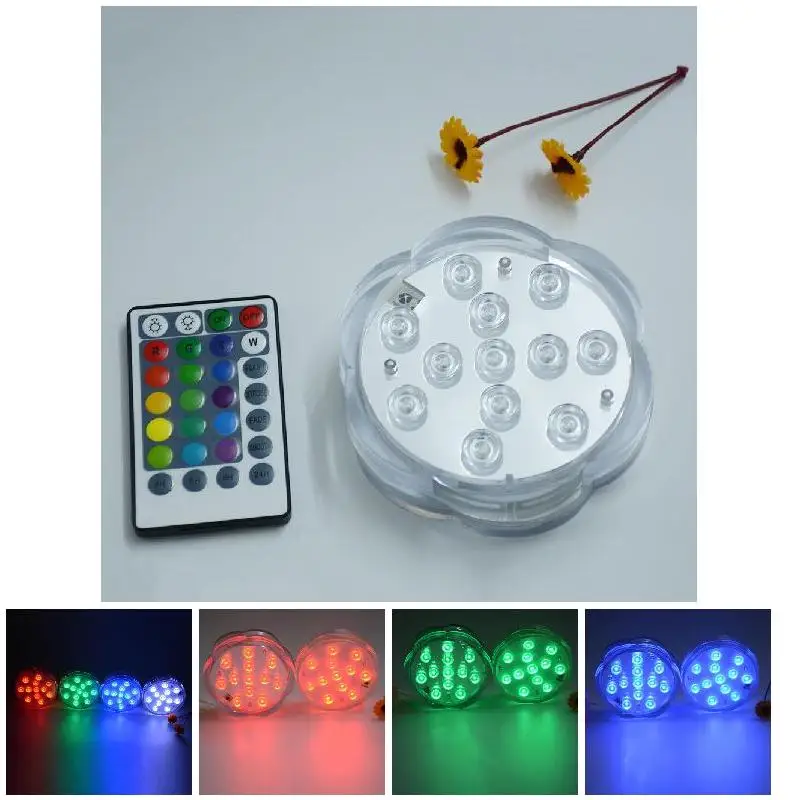 

4 Pcs/Set Swimming Pool LED Light Bulb Submersible Underwater Remote Control Pond Decor RGB Lamp ALI88