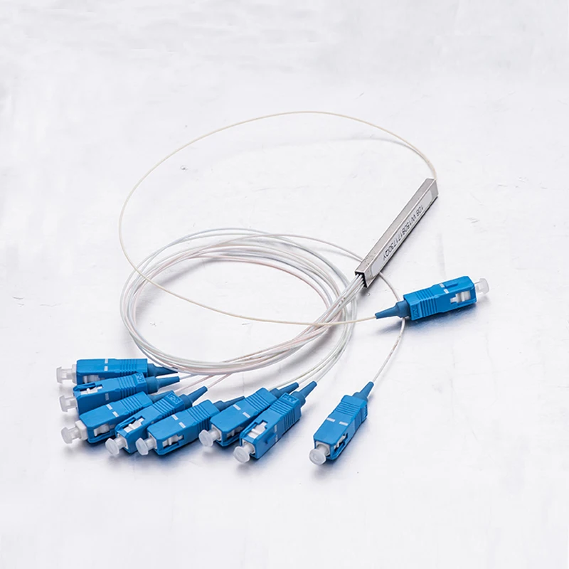 

50pcs/lot SC PC UPC Mini Steel Tube type PLC Splitter 1:8 1x8 1 8 Connector fiber optic