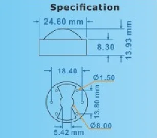 LED объектив(с кронштейном Диаметр: 24.5 мм 70*120 градусов или Диаметр: 25.5 мм 45*110 градусов) Pinstripe выпуклая линза, 1 Вт 3 Вт объектива